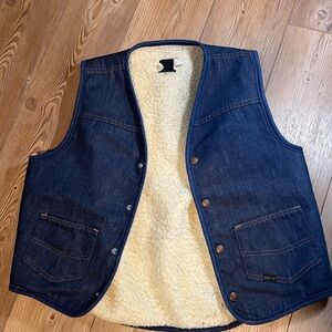 Denim Vintage Sears Vest with Sherpa Lining